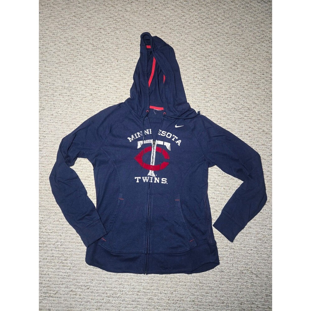 Nike Mlb Minnesota Twins Full Zip Hoodie Sweatshirt Blue Women's